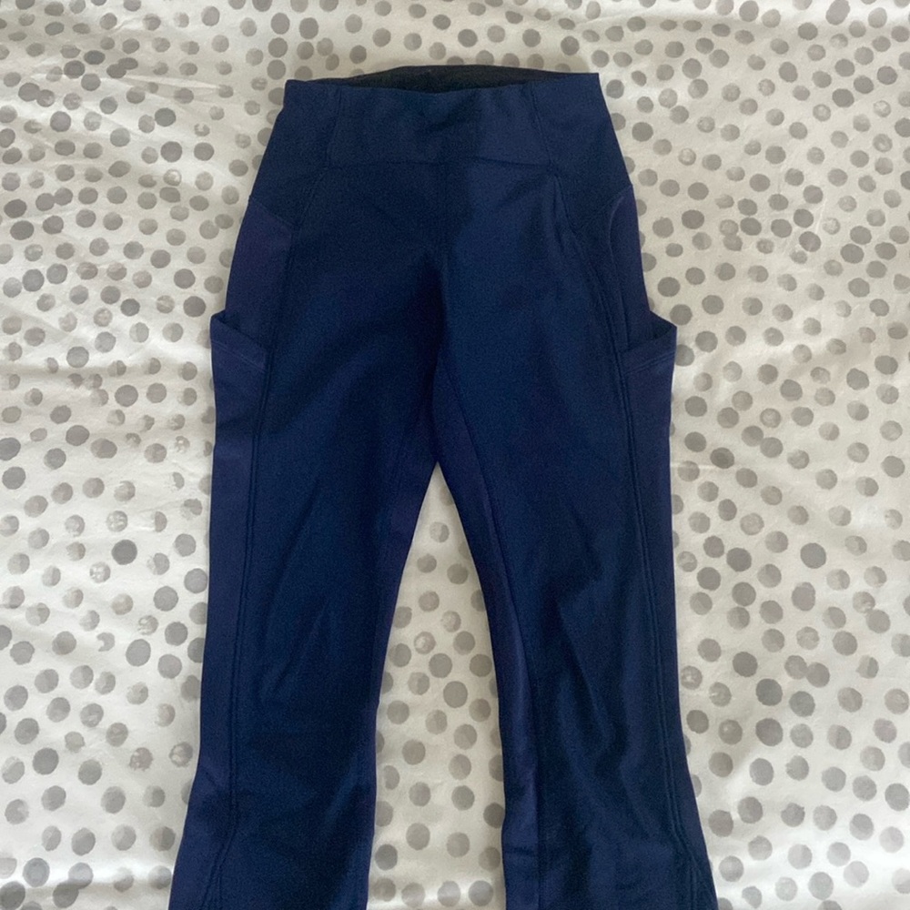 Navy lululemon fleece lined leggings